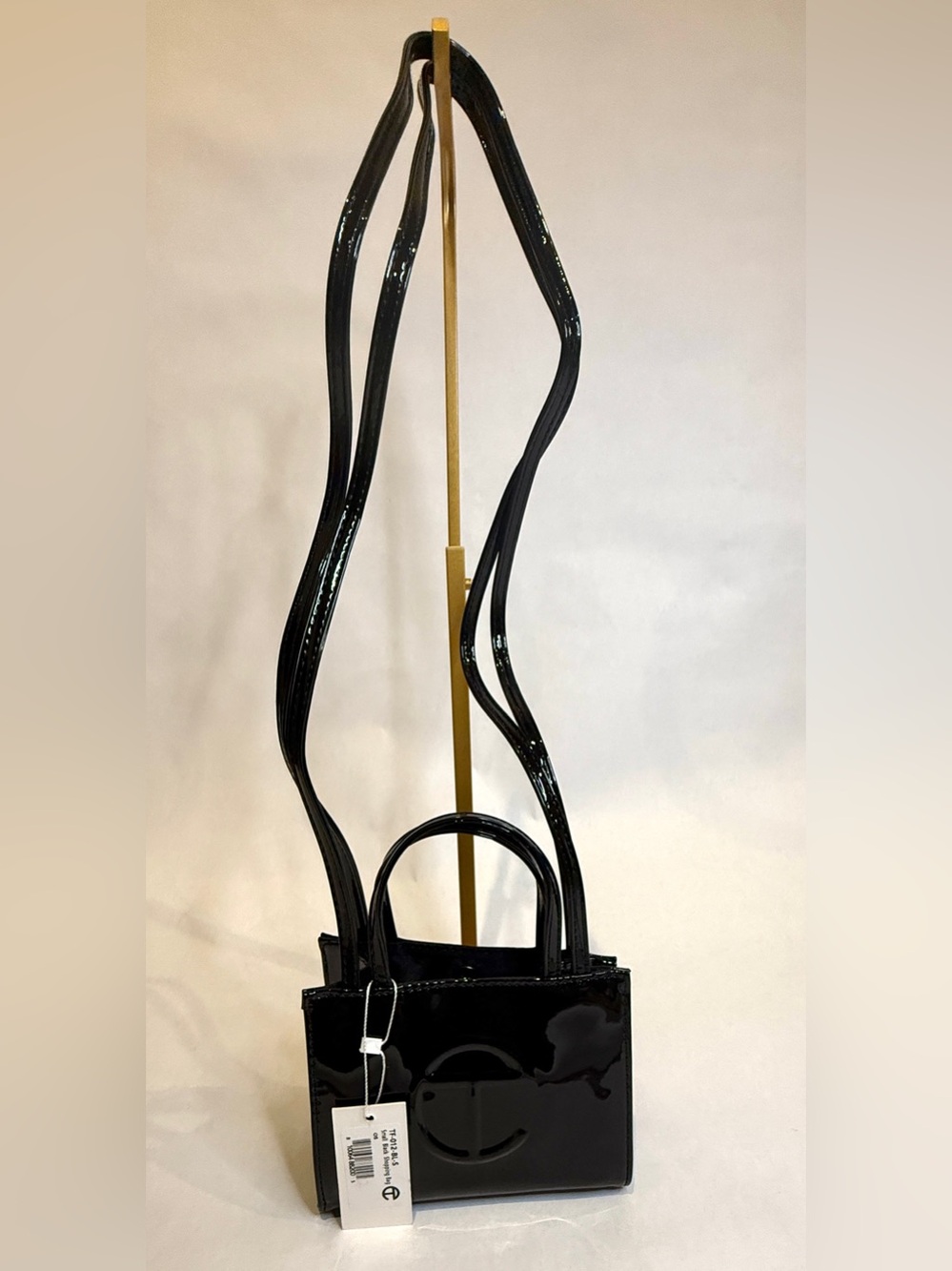 Telfar Patent Black Mini Crossbody Tote